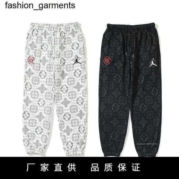 

designer men's pants fashion brand clot joint name aj man full printed sweatpants casual pants men's women's sanitary pants, Black