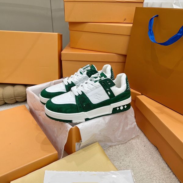 

designer trainer sneaker denim monograms shoes embossed white signature women rubber canvas leather mens trainers sneakers runner shoes 06, Black