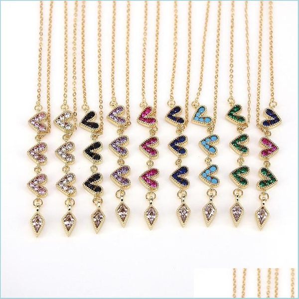 

pendant necklaces pendant necklaces 2022 trendy crystal zircon long tassel color heart collar necklace for women summer travel jewelr dhitv, Silver