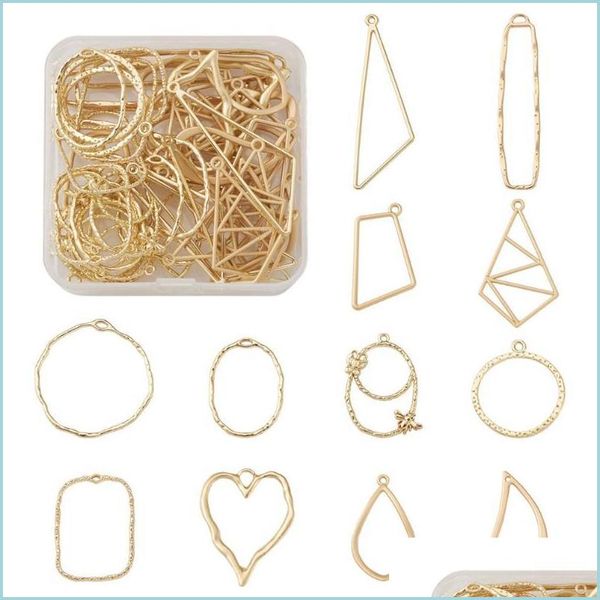 

charms charms 1 box mixed shapes alloy open back bezel pendants golden for diy keychains necklace earring pressed flower j jewelshops otq4o, Bronze;silver