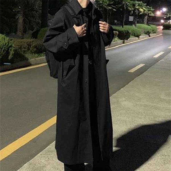 

men's jackets mauroicardi spring autumn long oversized black khaki trench coat men raglan sleeve single breasted loose casual korean fa, Black;brown