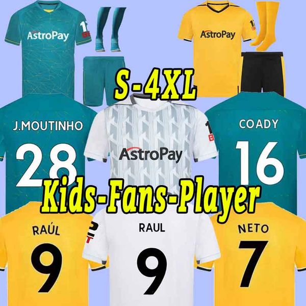 

22 23 wolves soccer jerseys adama kilman semedo raul neto neves 2022 2023 wanderers j.otto podence gibbs wolverhampton football shirts men k, Black;yellow