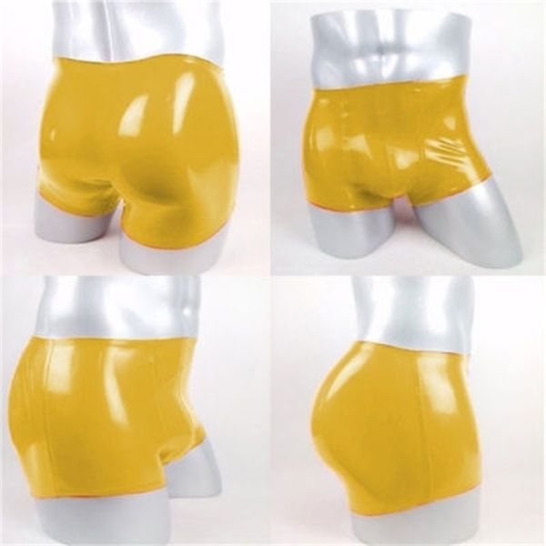 

other panties latex rubber gummi shorts for men shorts briefs yellow size xxs xxl 220930, Red;black