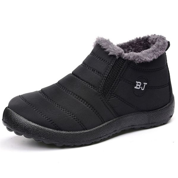 

boots men winter shoes for waterproof snow botas hombre warm fur ankle s botines 220930, Black