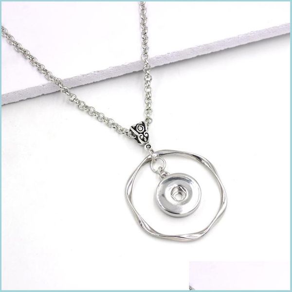 

pendant necklaces 10pcs interchangeable 18mm snap jewelry liobonar buttons charms necklace pendant for women drop delivery 2021 neckl dhe4n, Silver