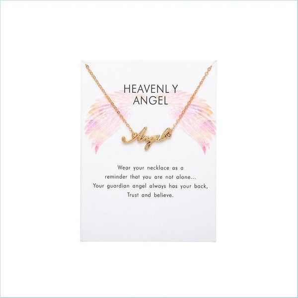 

pendant necklaces angel letters pendant necklaces for women girl gothic gold sier clavicle chain collar choker jewelry gift mjfashion dhezy, Silver