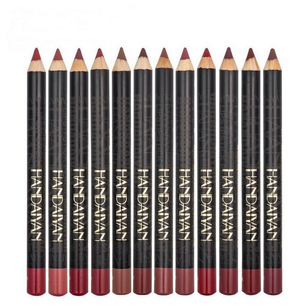 

handaiyan matte lipstick lip liner pen set 12 color lips makeup kit non stick cup easy to wear natural pencil8281841