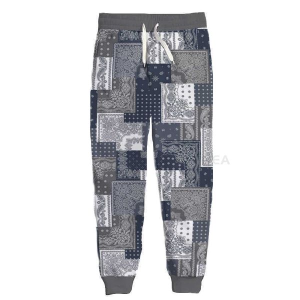 

men's pants new fashion bandana graphic spring autumn winter hip hop casual brand 3d print paisley pants polyester v17 t220928, Black
