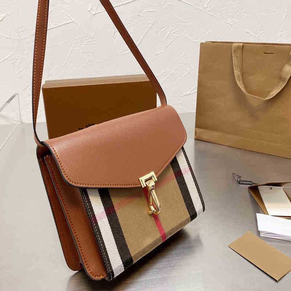 

plaid stripes messenger bag women classic shoulder bags leather luxury designer handbag crossbody female vintage purses 220326