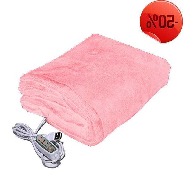 

boots blankets usb heating electric blanket travel winter warm soft plush thermostat timer settings camping shawl for sofa bed home office c, Black