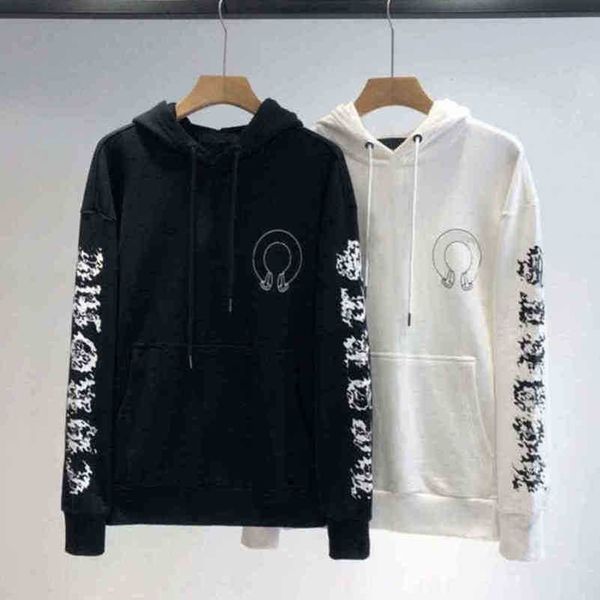 

men's hoodies sweatshirts fashion mens ch zipper classic designer letter horseshoe sanskrit cross print pullover hooded sweater s1 s11, Black