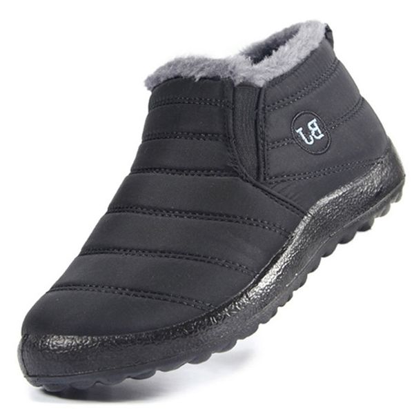 

boots men s winter shoes warm fur snow botas hombre lightweight ankle chaussure homme casual 220930, Black