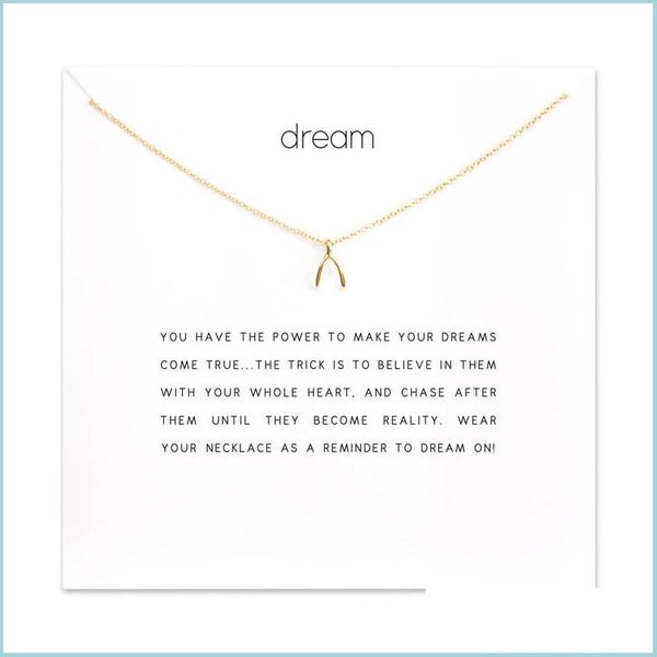 

pendant necklaces chain choker necklaces with card gold sier wish pendant necklace for fashion women jewelry drop delivery 20 vipjewel dhyne, Silver