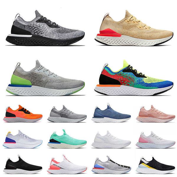 

epic react fashion running shoes for mens women fly knit v1 v2 club gold black white cookies cream light grey outdoor sneakers 36-45 jordon