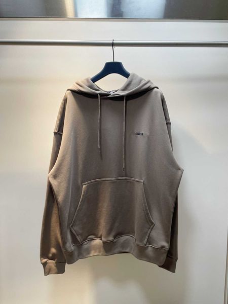 

the correct version of b family autumn and winter 22fw english alphabet embroidered hoodie sweater for men women, Black