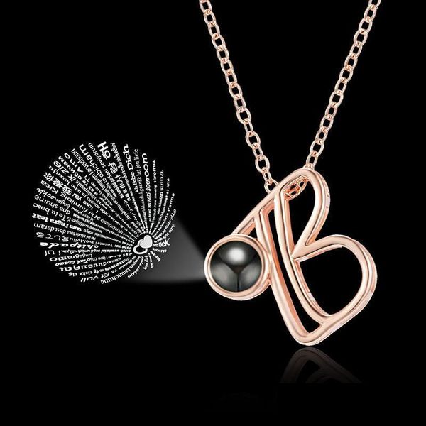 

pendant necklaces pendant necklaces valentine 100 language i love you projection letter necklace for lover women unique couple initia dhqha, Silver