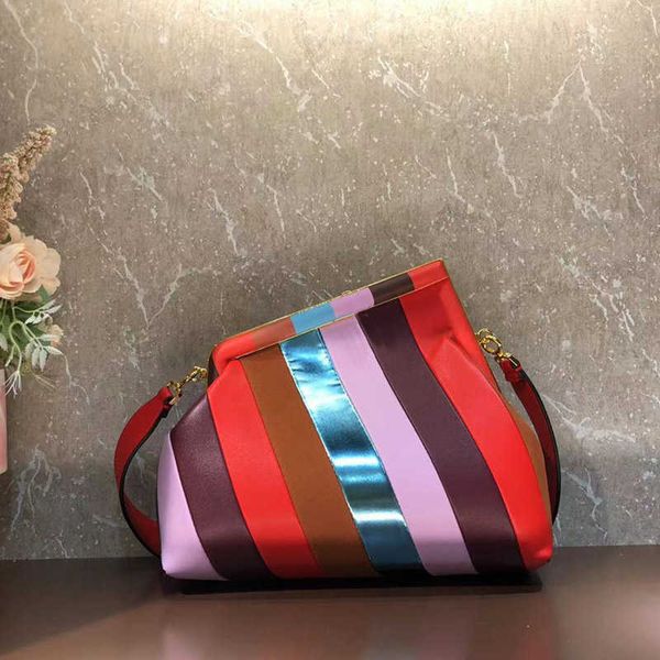 

crossbody bag handbags purse evening clutch bags fashion patchwork color hardware letter accessories real leather removable shoulder strap x