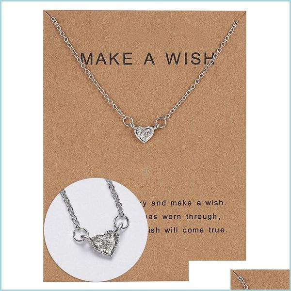 

pendant necklaces love heart pendant necklaces micro inlaid clavicle chain jewelry gift zircon choker drop delivery 2021 pen mjfashion dhh6w, Silver