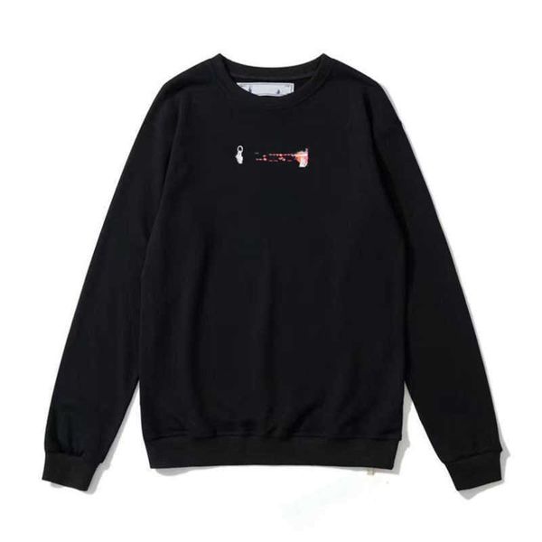 

women's fashion luxury pullover jackets sweatshirts offs hoodies brand women sweater men arrow cross letter print designer street tren, Black