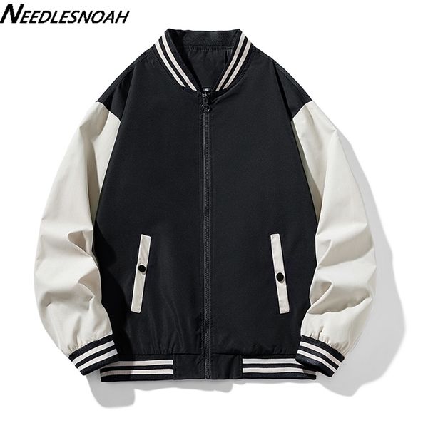 

mens jackets needlesnoah spring autumn mens jacket coats bomber zipper baseball jackets male fashion stand collar outwear jaqueta masculina, Black;brown