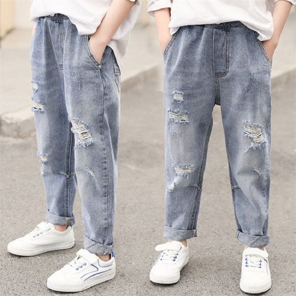 

jeans ienens 4-13 years boys clothes slim straight classic bottoms kids denim clothing long pants baby boy casual trousers 220930, Blue