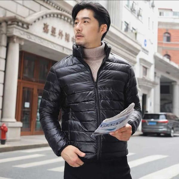 

men's down parkas sided wear 88% content winter white duck jacket men thin ultra light long sleeve coat plus size 6xl g220930, Black