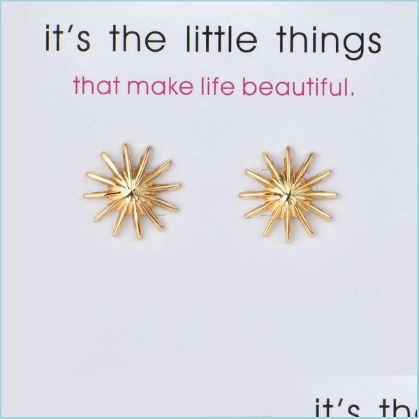 

stud mini sunshine earrings alloy exquisite gold sier color stud womens sweet card jewelry gifts for girls drop delivery 2021 lulubaby dhoiz, Golden;silver