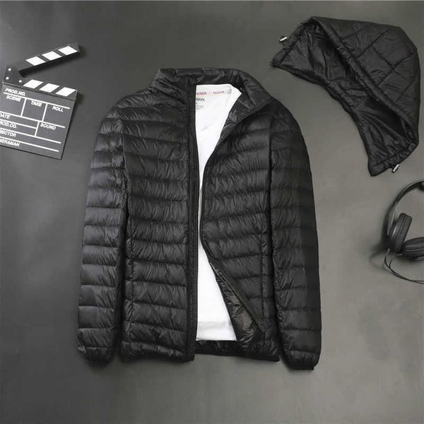 

men's down parkas winter ultra lightweight men hooded waterproof overcoat windproof mens jacket warm loose casual coats male new c09 g2, Black