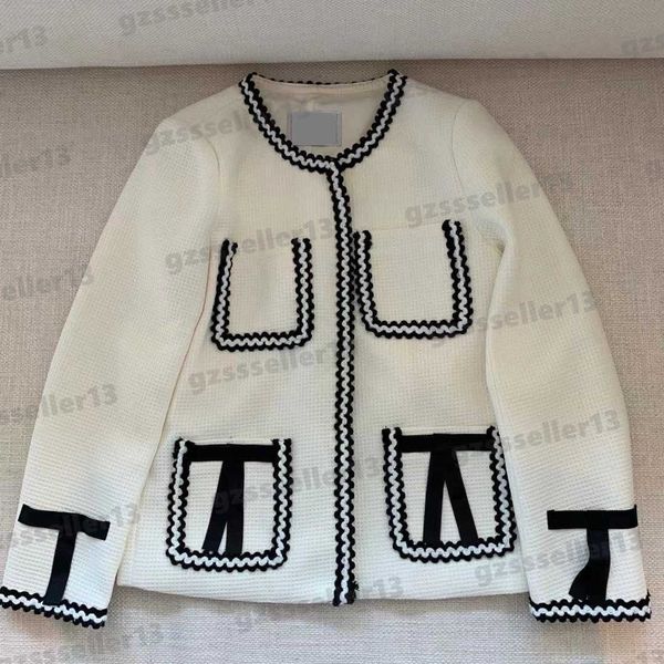 

womens jacket custom fabric webbing pocket decoration jackets luxury designer women clothing round neck cardigan fall thin jacket 0912, Black;brown