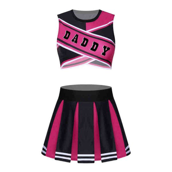 

women's tracksuits women cheerleader cosplay uniform adults sports competition cheer up encourage dancewear set themd party dress up co, Gray