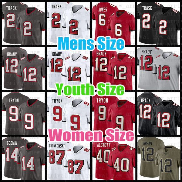 

kyle trask 12 tom brady football jersey julio jones antoine winfield jr. tampas bayes lavonte david buccaneeres vea jerreth sterns mike evan, Black;red