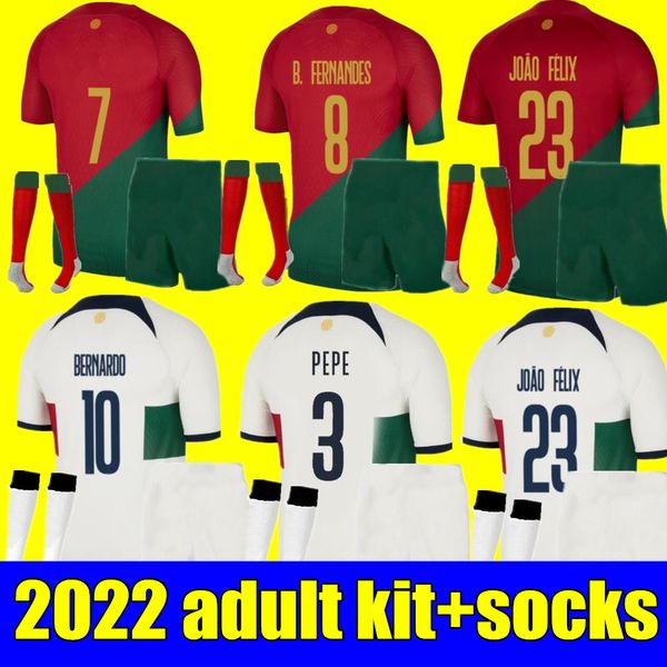 

2022 kit portugal soccer jerseys 23 joao felix ruben dias football shirt bernardo b. fernandes ronaldos andre silva camisa de futebol joao c, Black