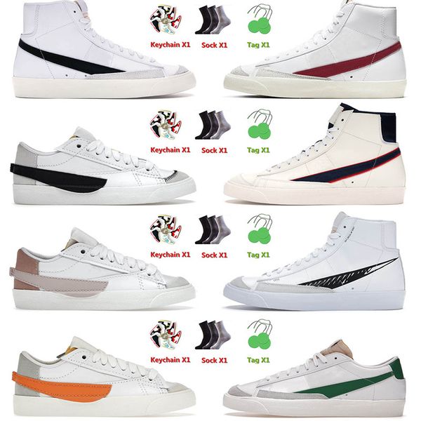 

authentic fashion blazer mid 77 running shoes vintage jumbo low white black worn brick sketch city pride chicago mens women sneakers ti9u, Black;white