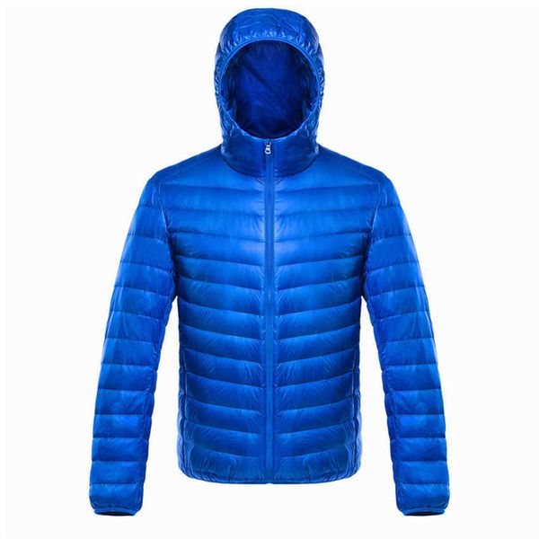 

men's down parkas big size men ultra light coat 90% white duck down s long sleeve winter jackets autumn slim short hooded outwear 551 g, Black