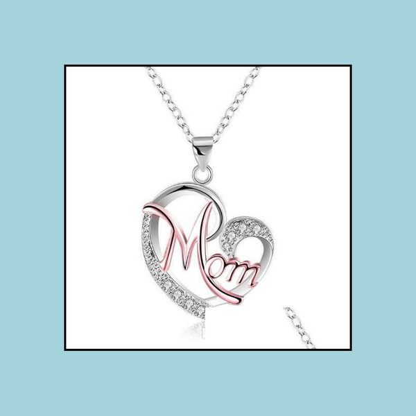 

pendant necklaces hollow out heart pendant necklace alloy sier rose gold elegant anniversary jewelry moms gift lucky mom nec yydhhome dh7e8, Silver