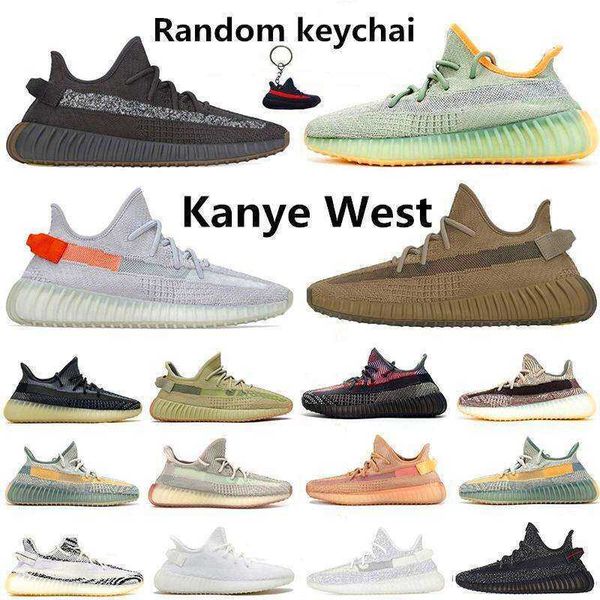 

2020 new ash earth tail light desert sage running shoes cinder men women cloud white clay static reflective zebra v2 yezzzy, Black