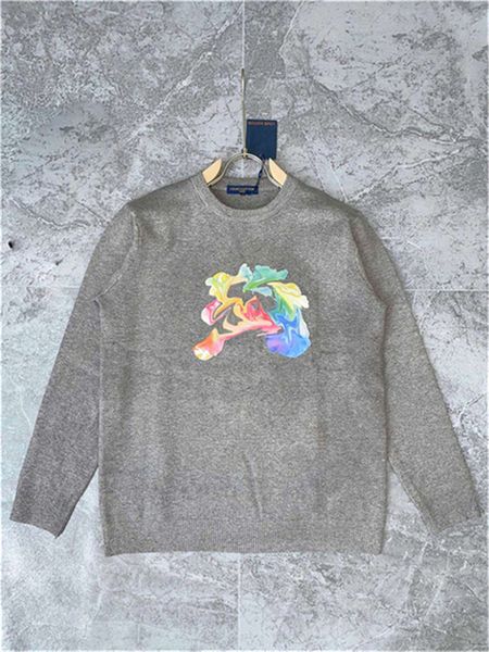

22ss designer sweater h embroidery hoodie men wool sweaters casual sweatshirt pullover jacket 022, Black