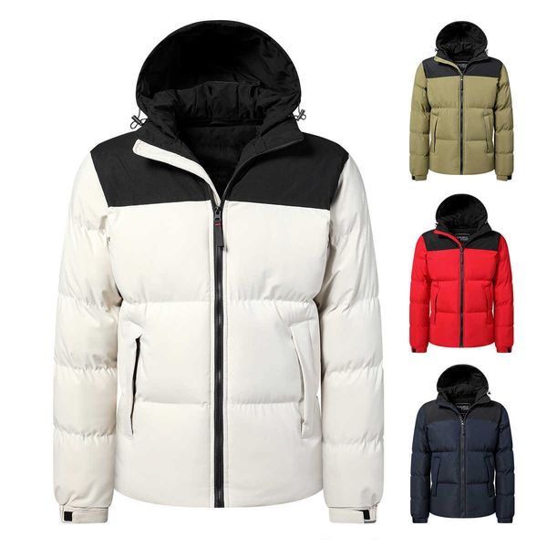 

men's down parkas men winter brand new casual detachable hat thick warm parkas coat jacket men women outwear autumn fashion windproof p, Black
