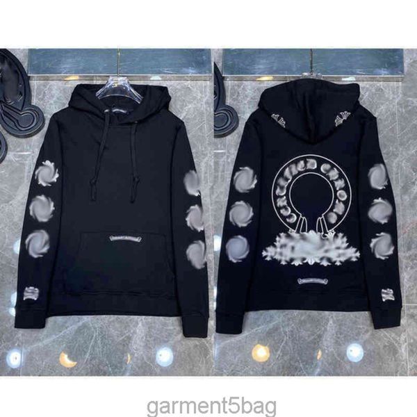 

men's hoodies sweatshirts designer ch loose luxury jacket brand hoodie horseshoe cross print zip sweatshirt women's coat casual pu, Black