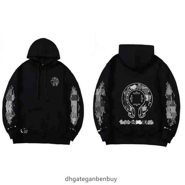 

men's hoodies sweatshirts classic fashion chrome hoodie autumn winter ch designer mens luxury zipper sweater horseshoe phantom cross he, Black