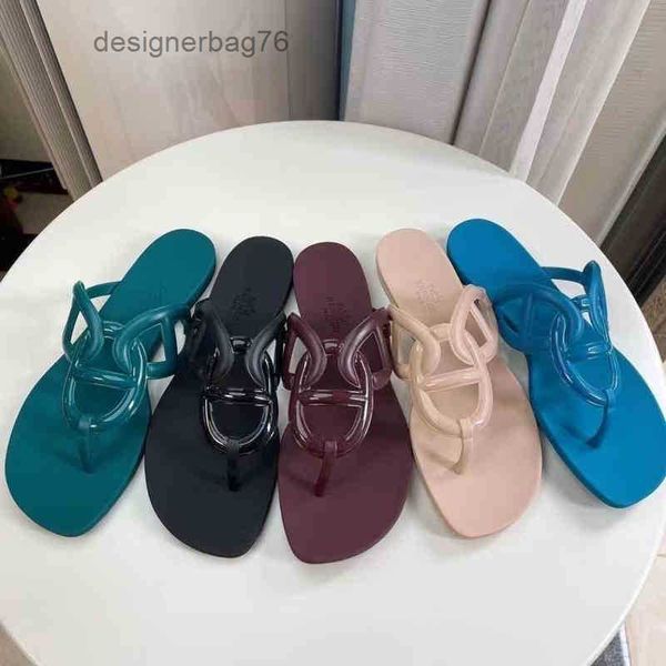 

shoes sandals h designer 2022 hermee slipper jelly shoes family sandals travel wear flat beach slippers pig nose herringbone m3mq, Black