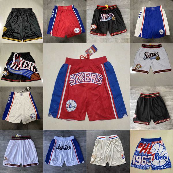 

philadelphia''76ers''men throwback basketball shorts pocket, Black