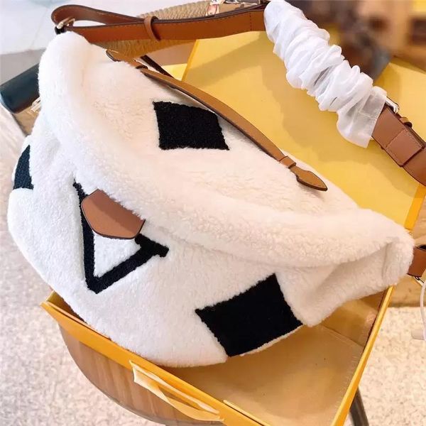

2022 Winter Teddy Waist Bag Designer Bum Bag For Womens Men Fashion Lambswool Crossbody Shoulder Bags Fluffy Bumbag Luxury Fannypack Purses, Multi