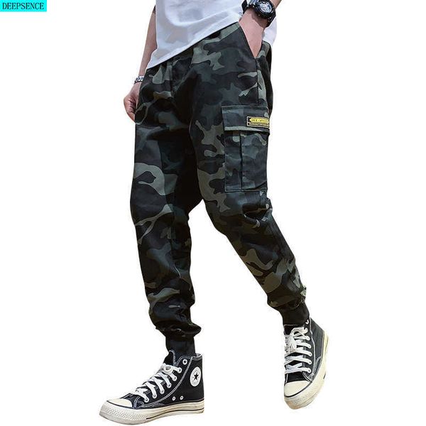 

men's pants new camouflage trousers big casual small feet overalls nine points m-8xl sports g220929, Black