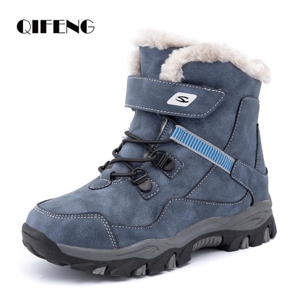 

boots 5-12 winter warm fur snow boots children furry shoes boys girl non-slip leather autumn waterproof kids boots child sneaker furry 22100, Black;grey