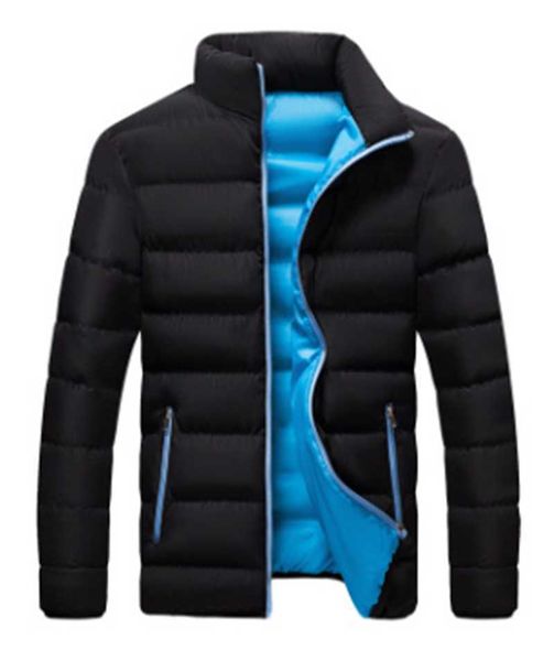 

men's down parkas 2020 men jacket autumn and winter new fashion large stand collar long sleeve cotton slim fit coat g220930, Black