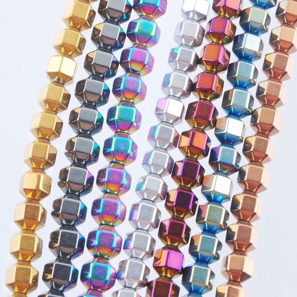 

no magnetic materials hematite gem stone spacer 4x4mm loose beads strand jewelry making earrings bracelets necklace accessories bl313, Black