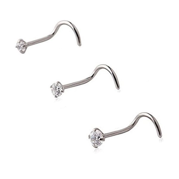 

labret lip piercing jewelry belly chains 2mm 2 5mm 3mm round zircon crystal steel nose studs screw ring body piercing jewelry 220930, Black