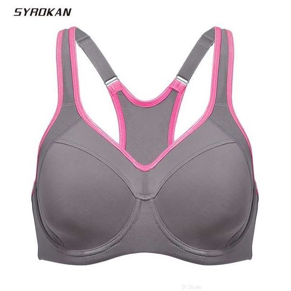 

syrokan sports bra women polyamide full support high impact racerback lightly lined underwire 220518, Red;black