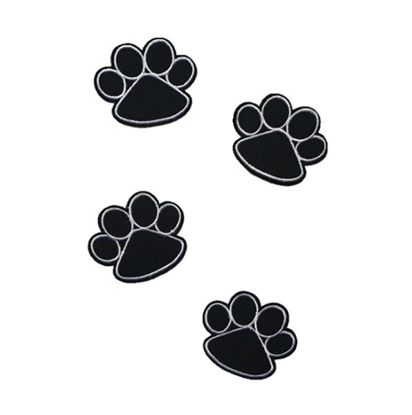

cartoon animal footprint sewing notions embroidery patches for clothing shirts hats iron on custom patch, Black